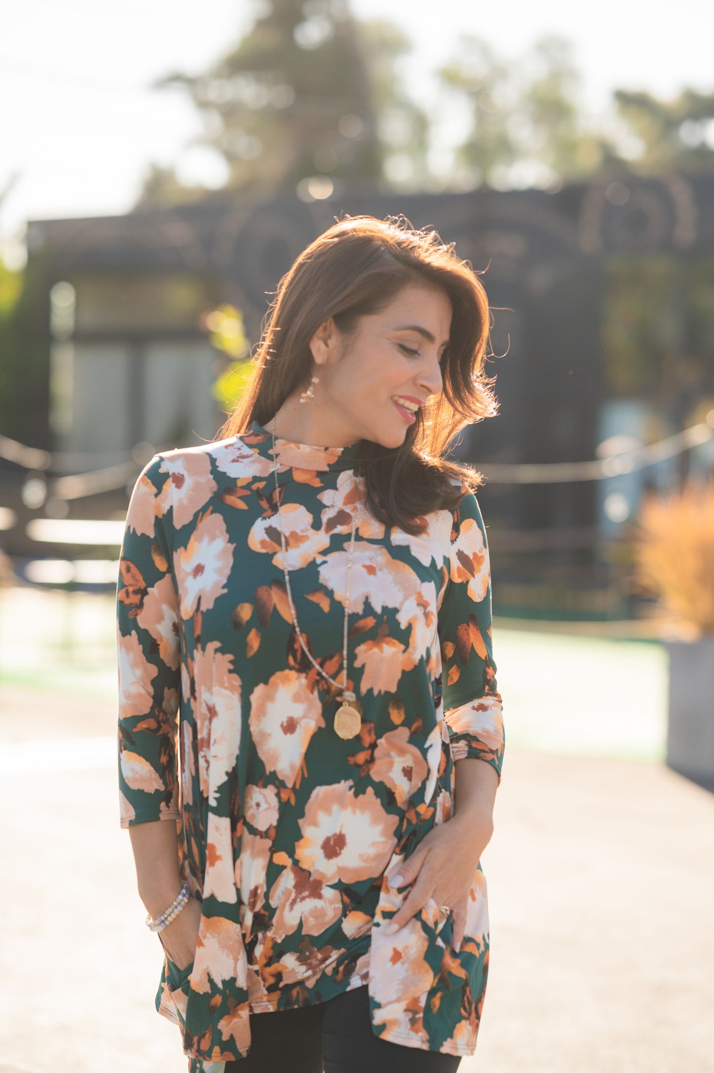 2 Piece Mockneck Floral Combo
