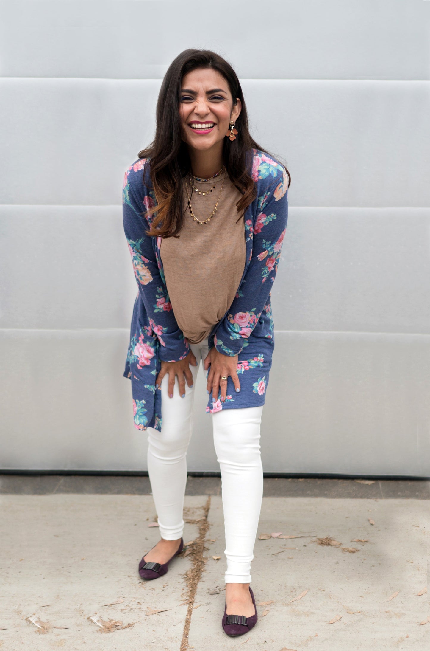 3 Piece Brooklyn Cardigan in Navy Floral