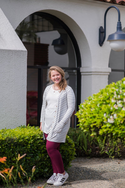 3 Piece Orsay Cardi Ivory Combo in Grey Jeggings