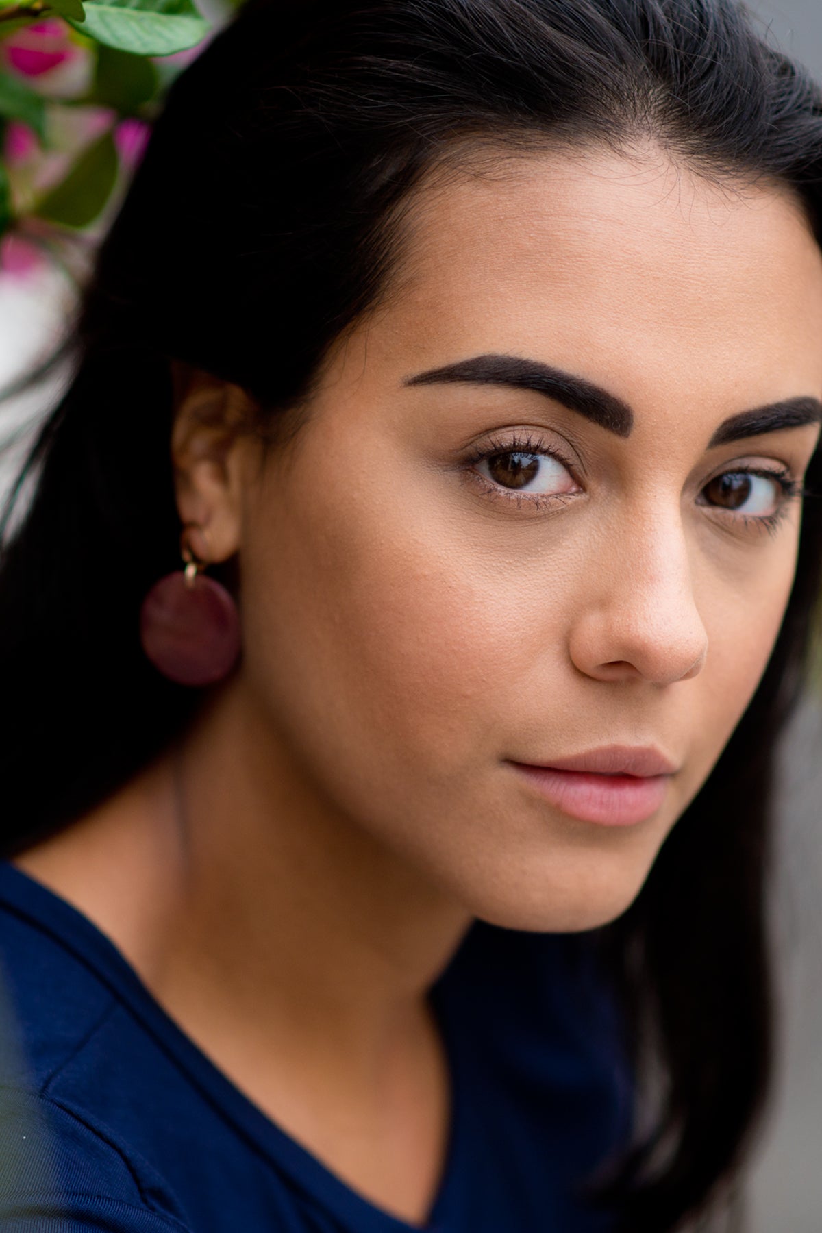 Lucite Burgundy Medallion Earrings