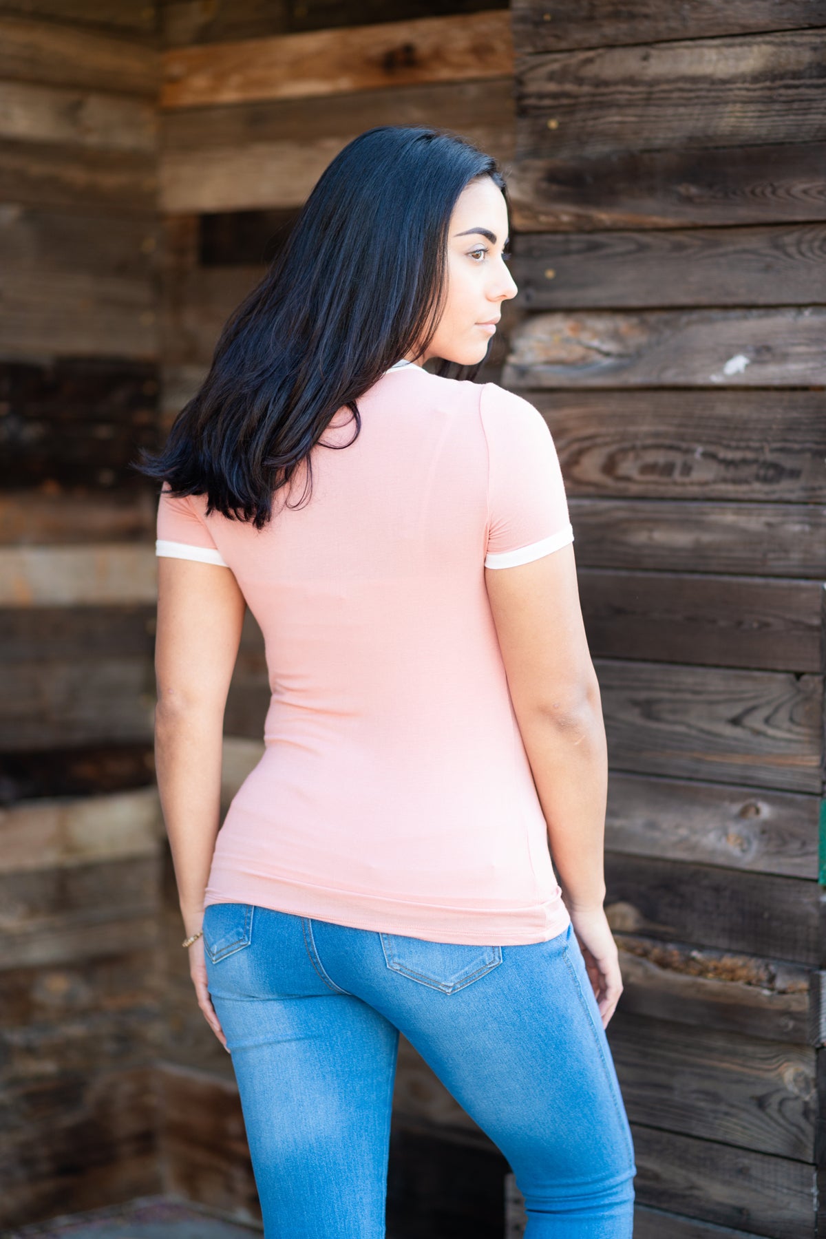 Top Staple Contrast Ribbing