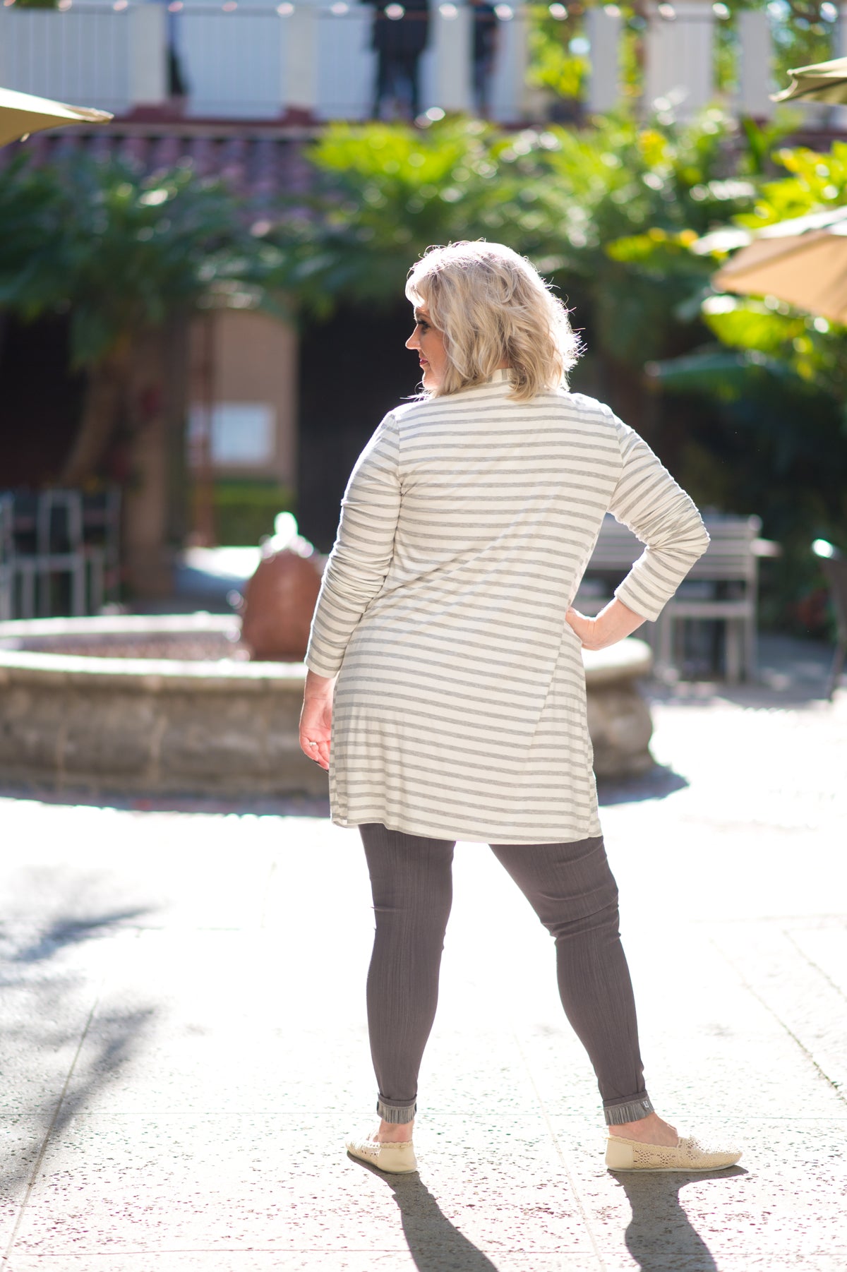2 Piece Combo Grey Stipped Cardi