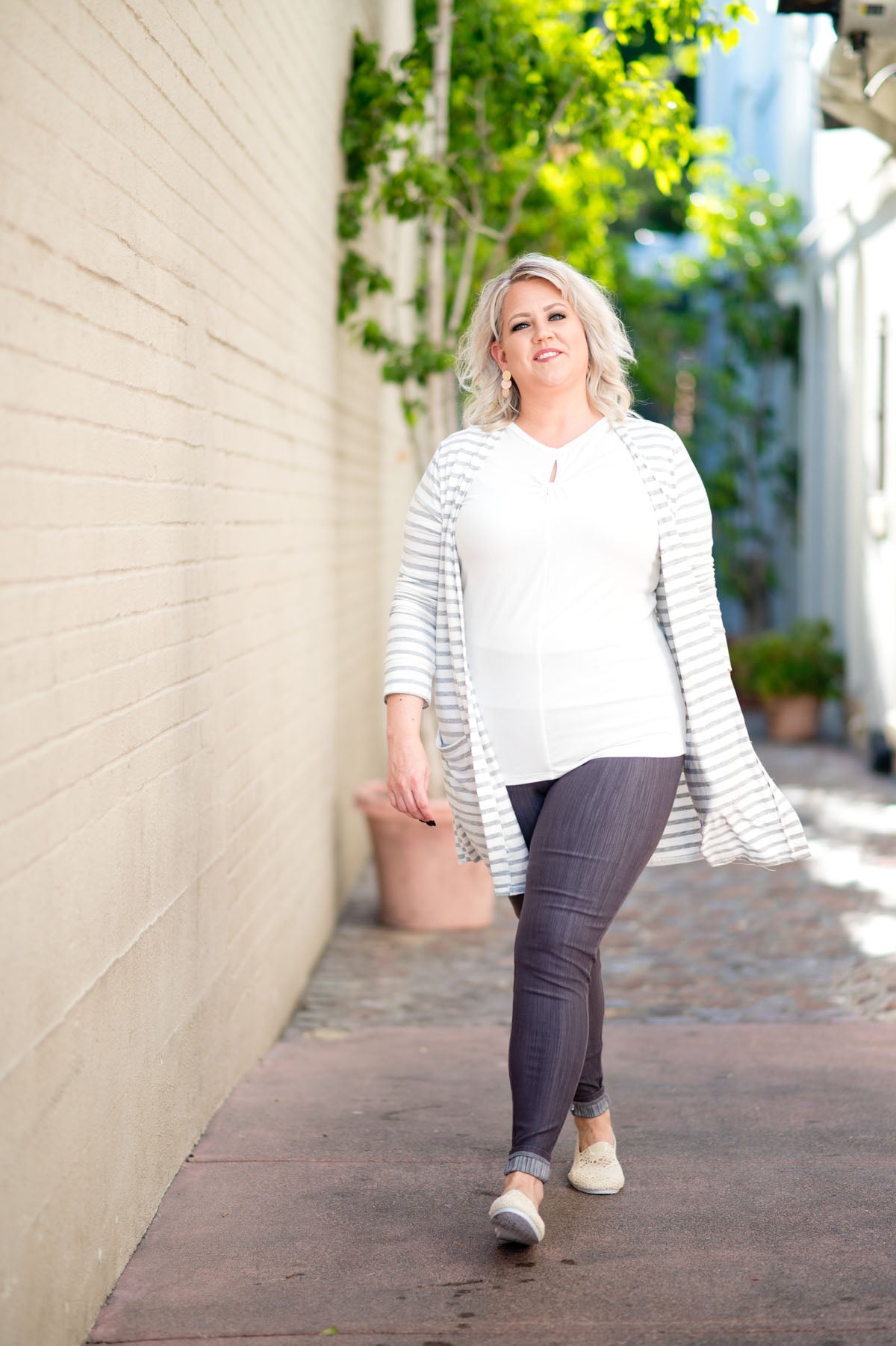 3 Piece Orsay Cardi Ivory Combo in Grey Jeggings