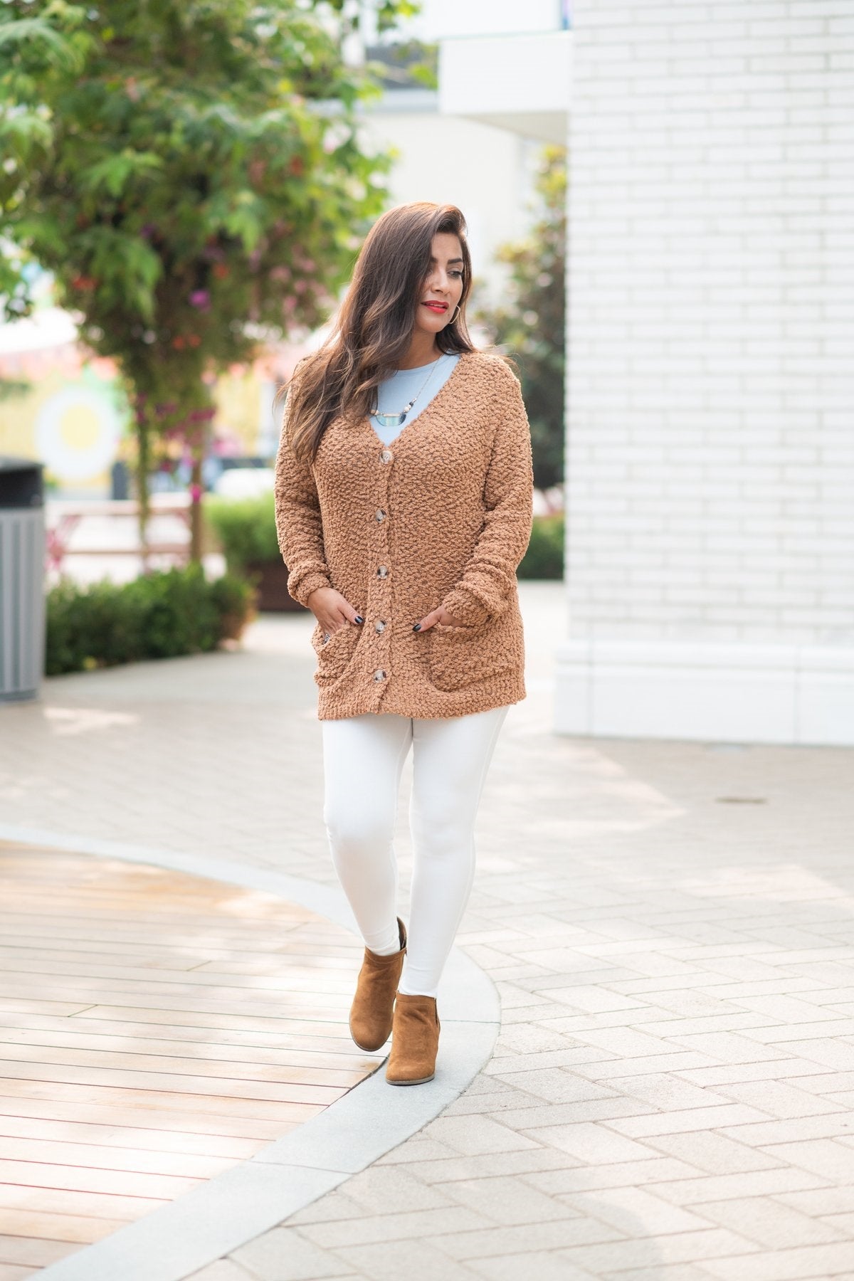 Popcorn Button Cardigan