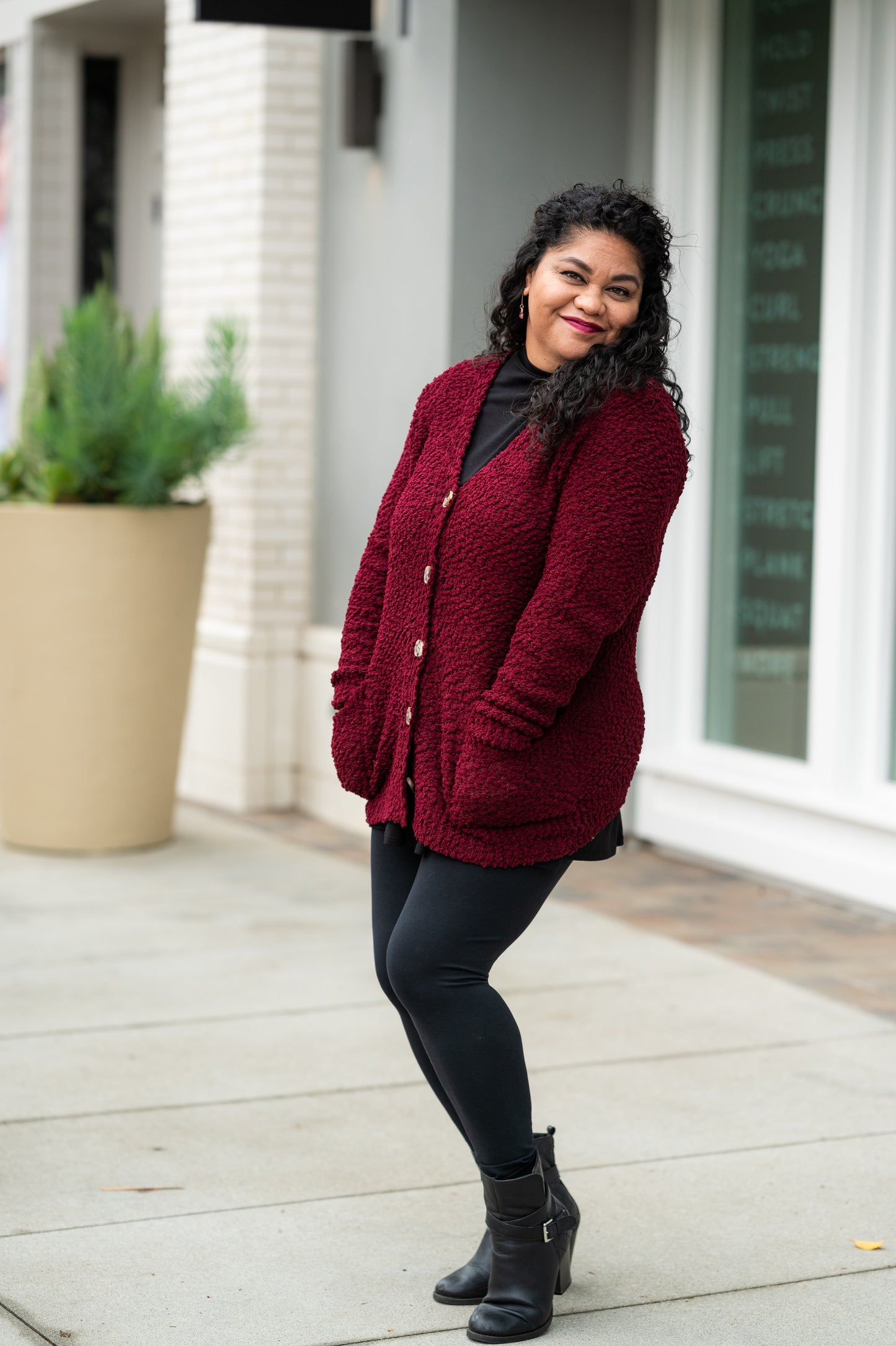 Popcorn Button Cardigan