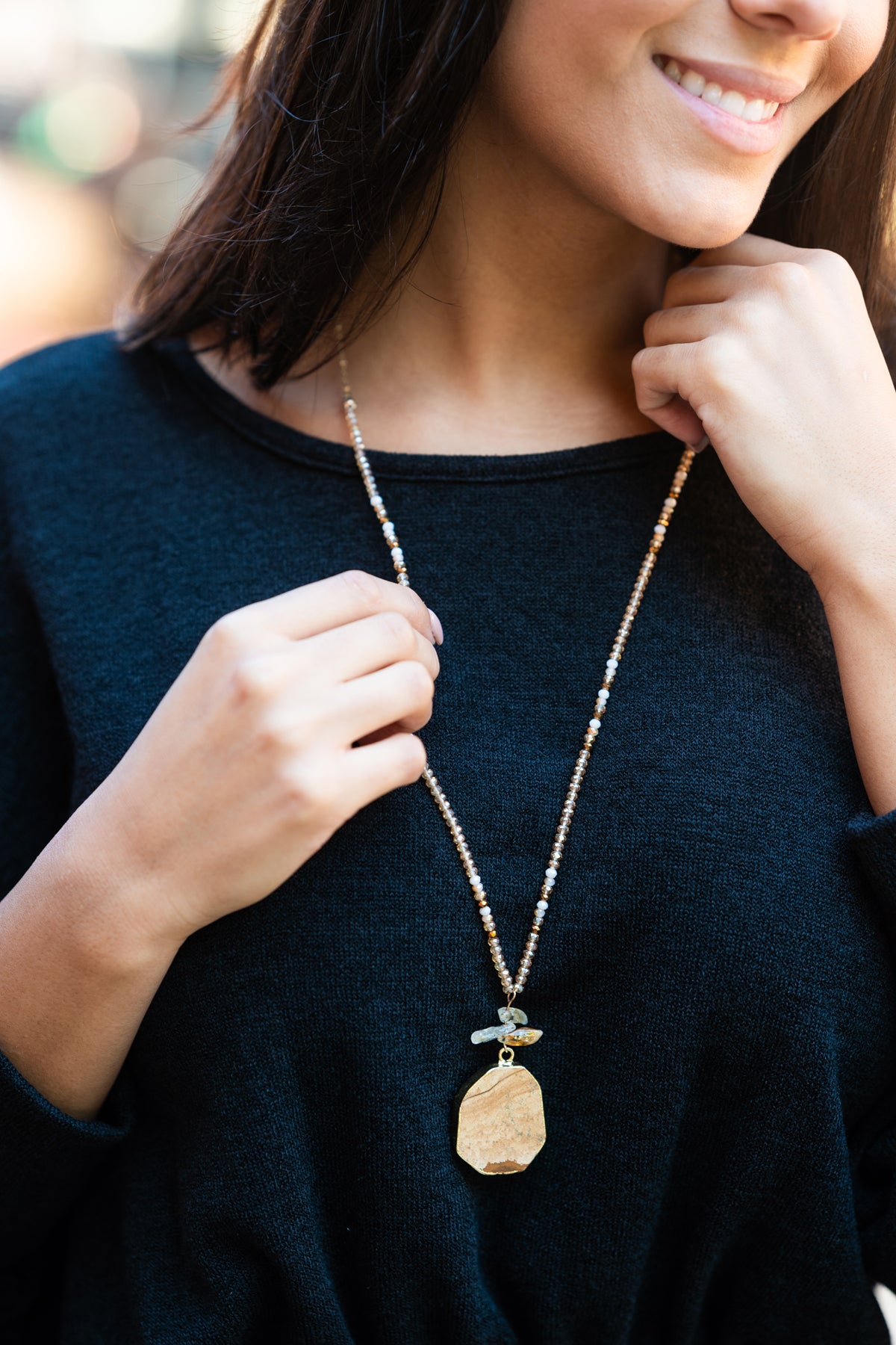 Gold on sale sandstone necklace