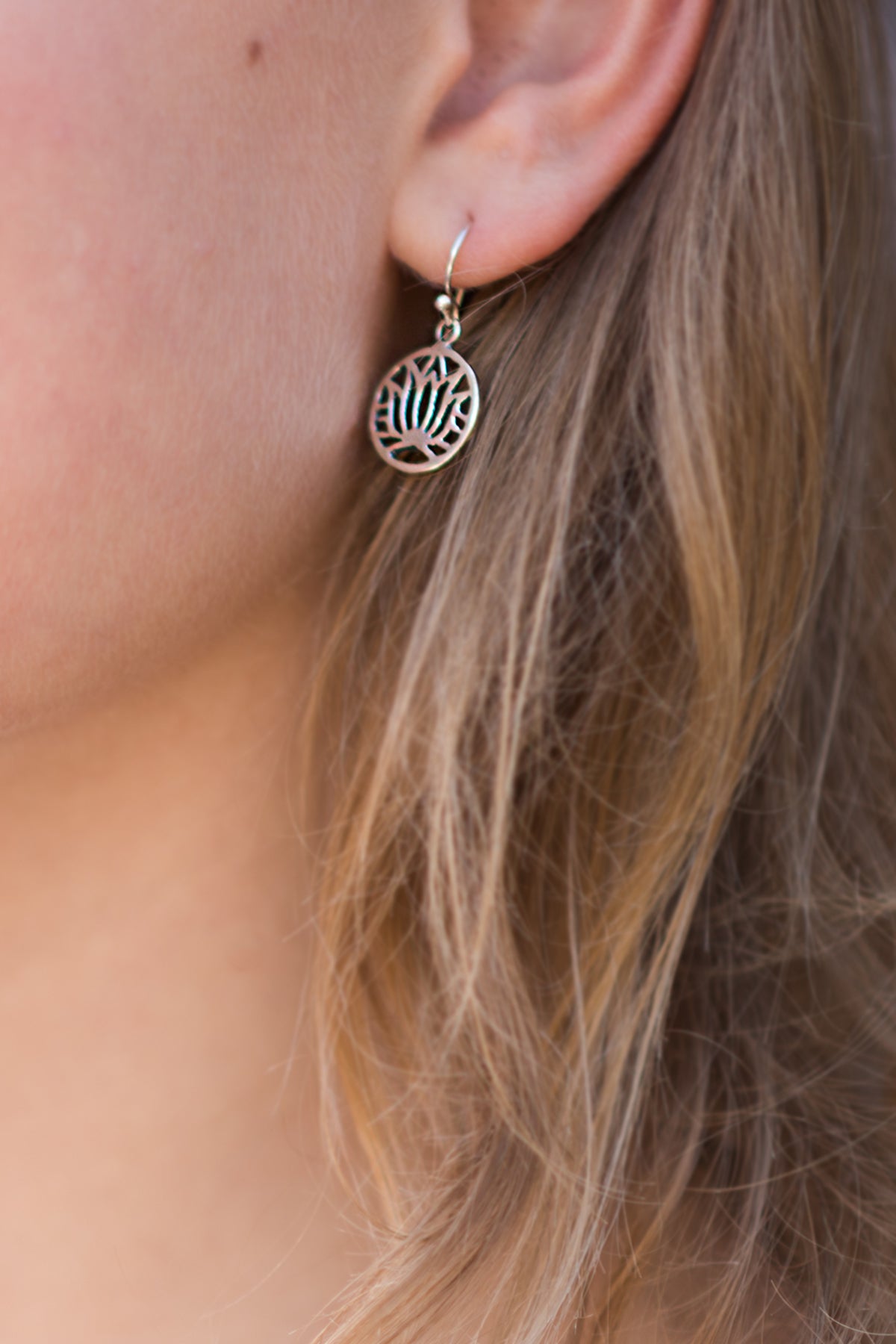 Sterling Silver Lotus Earrings