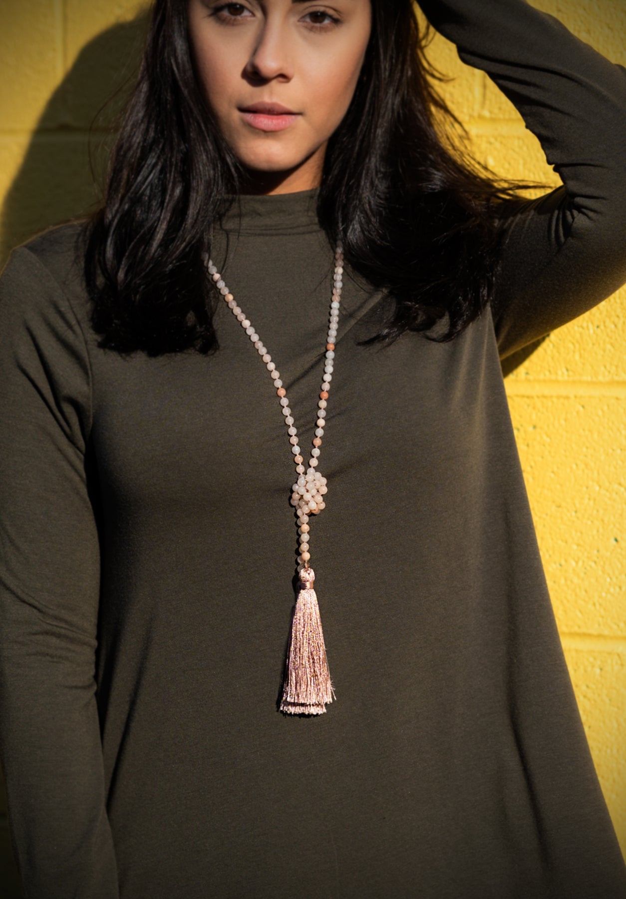 Mocha Tassel Knotted Necklace