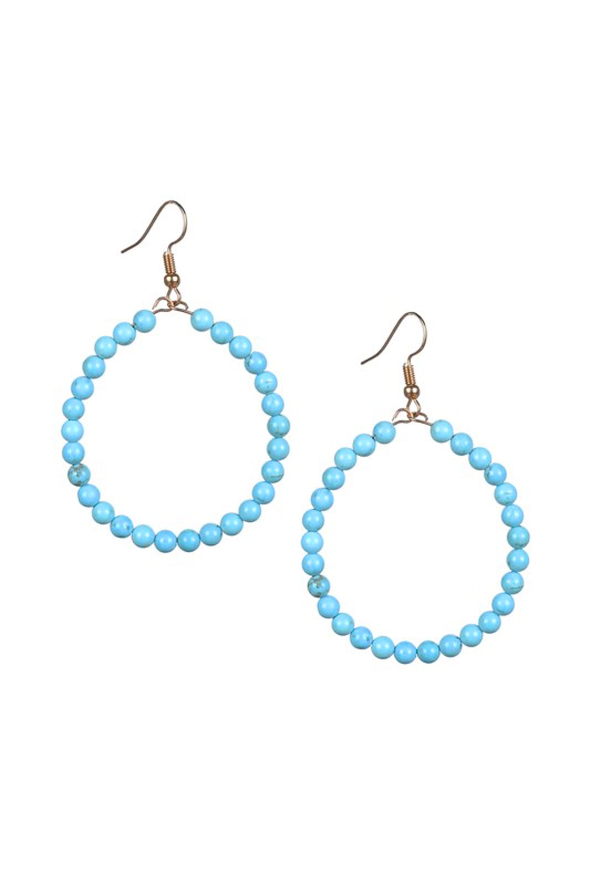 Turquoise Beaded Circle Earrings