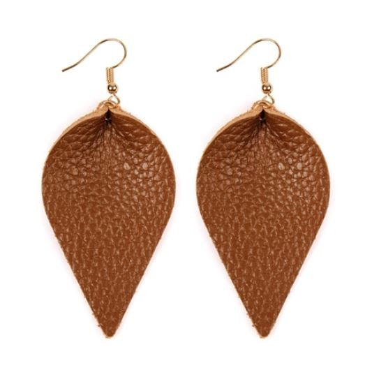Leather Carmel Earrings