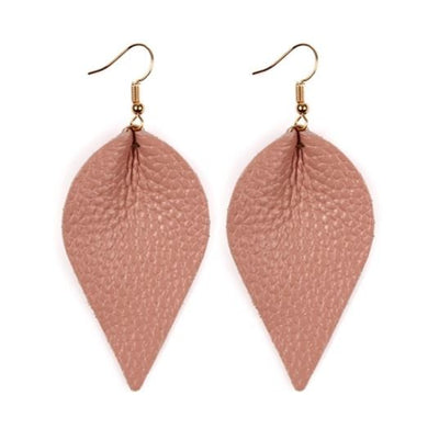 Leather Pink Earrings