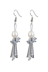 Drop Pearl and Glass Earrings