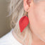 Leather Red Earrings