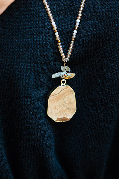 Sandstone and Glass Necklace