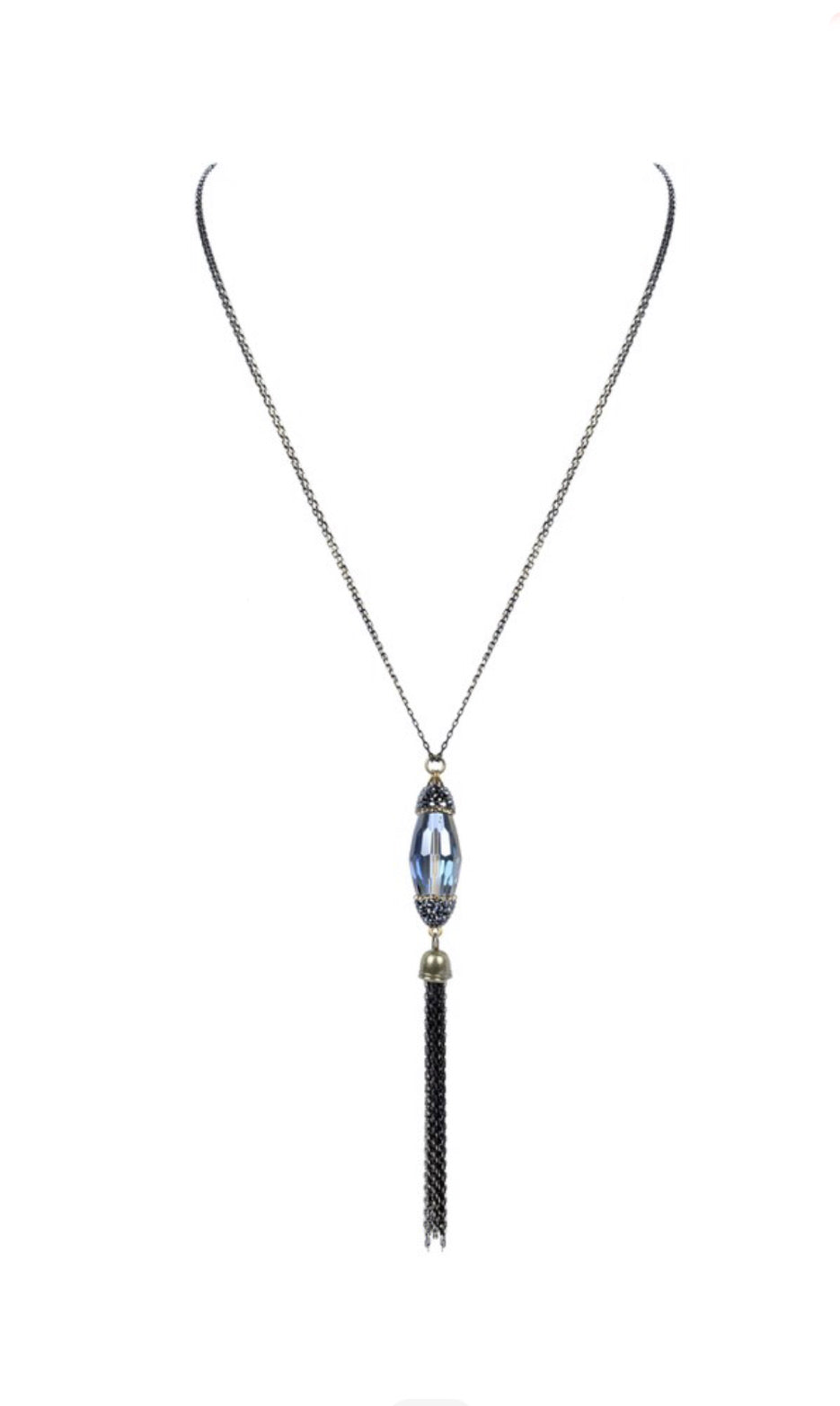 Gunmetal Pendant Necklace