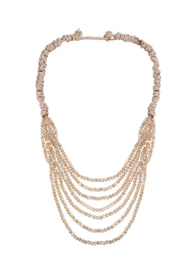 Beaded Cascade in Ivory Necklace